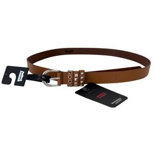 Levi's Full Grain Bovine Leather Studded Belt Brown | Women’s Large 40/100 NWT
